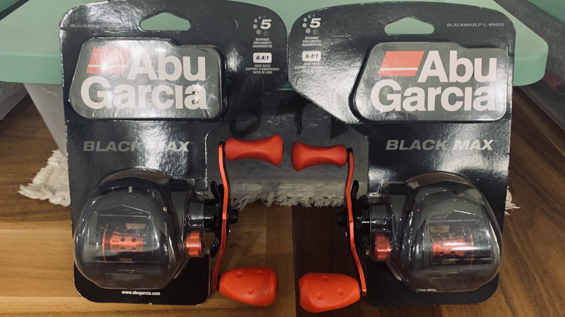Abu Garcia Black Max Baitcasters With Upgraded Red Handles