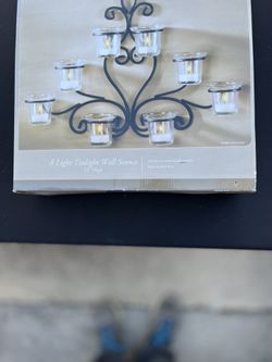 8 Light Tealight Wall Sconce 12" High
