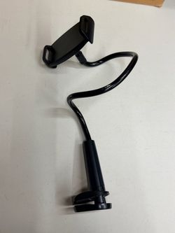 Universal Black Flexible Gooseneck Clamp Phone Holder Mount, Adjustable Angle