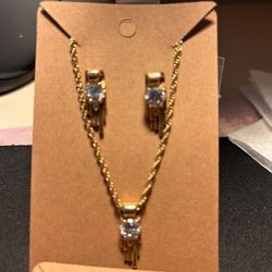 Zirconia Pendant & Earrings 