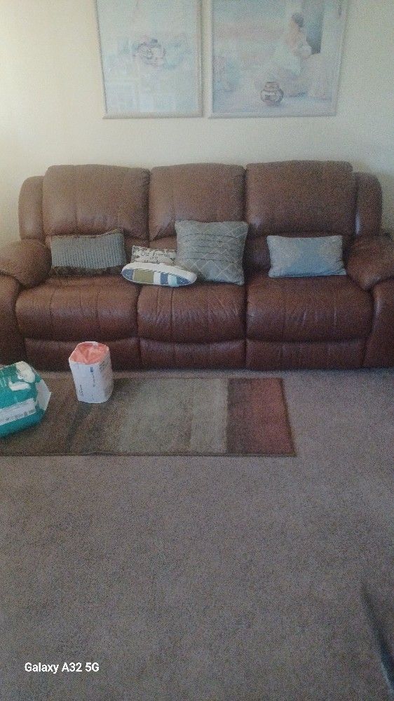 Leather Reclining Sofa