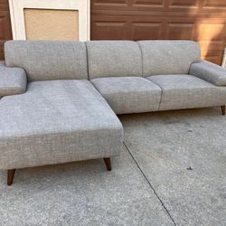 Gray Sofa Couch With Chaise