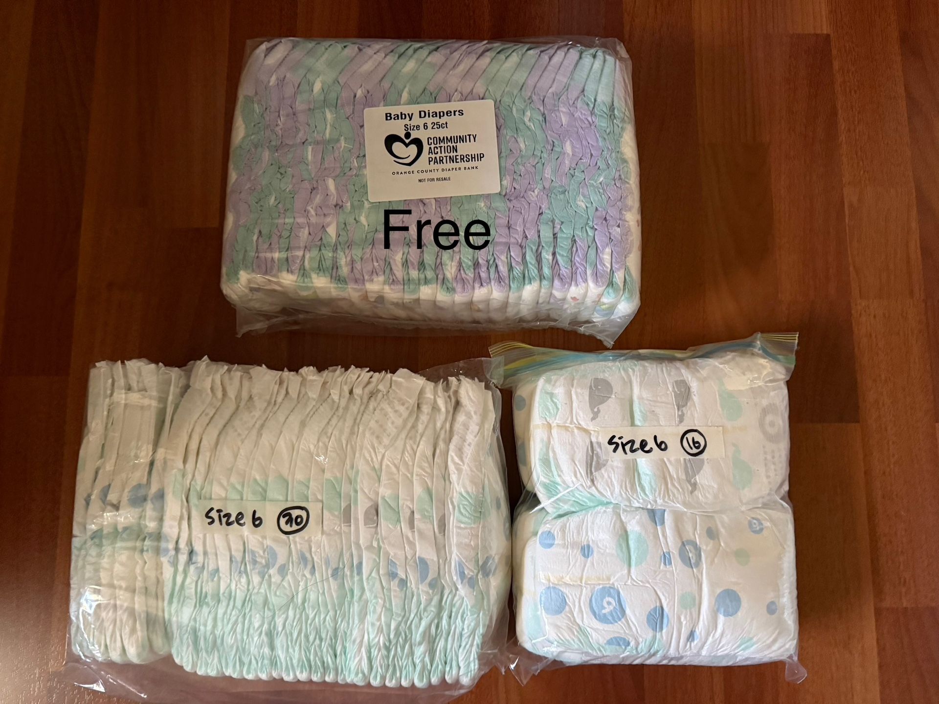 New up&up diapers size 6 46ct and free diapers 24ct