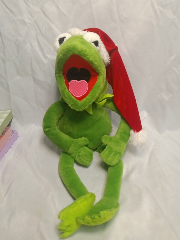 Disney Dan Dee Muppets Kermit The Frog Christmas Plush Singing Jingle Bells