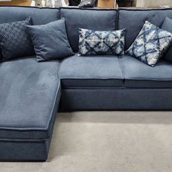 Playmax Denim 94'' 2 Piece Left Arm Facing Pop-Up Sleeper Chaise Sectional