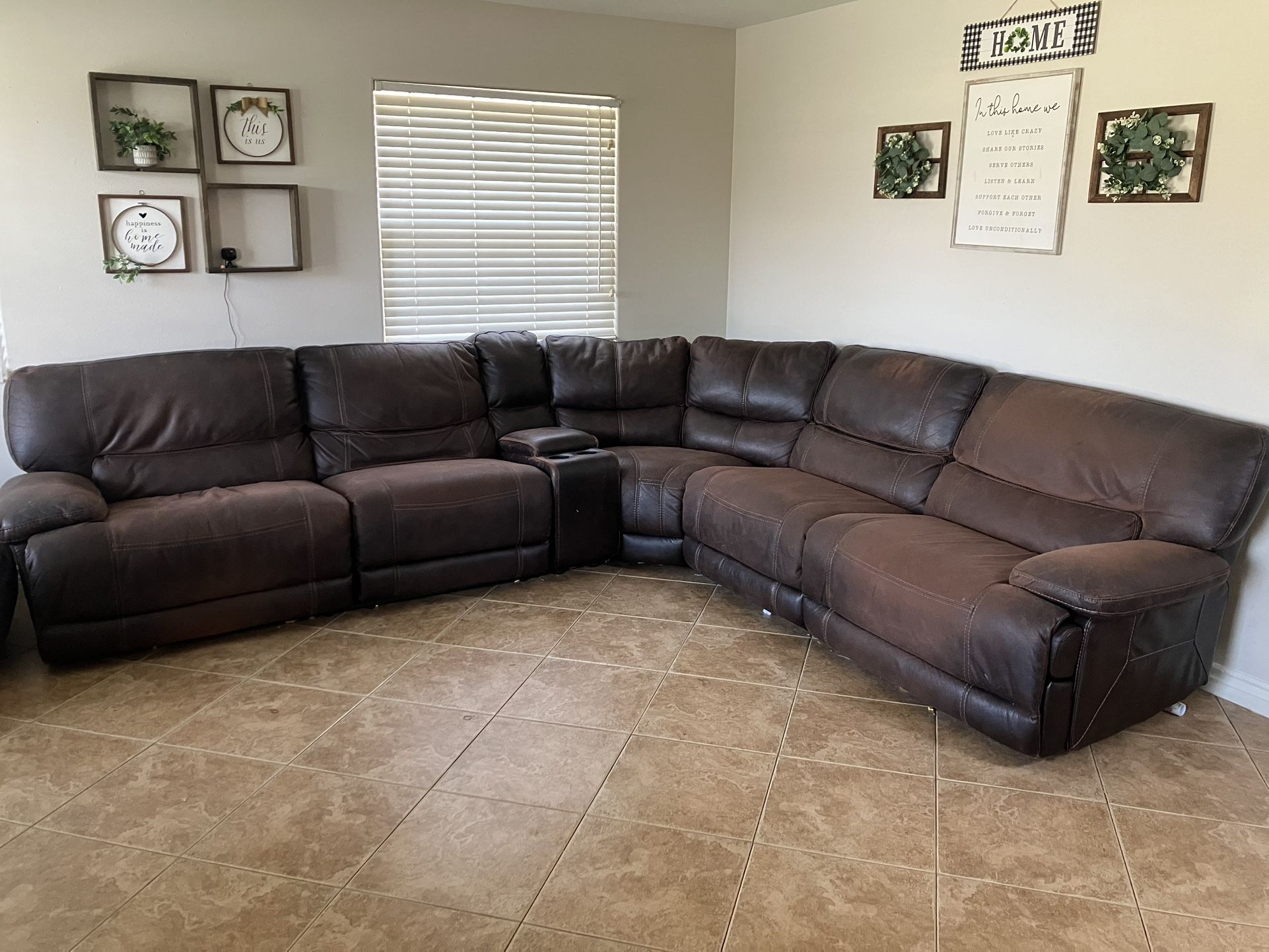 Brown Reclining Sofa