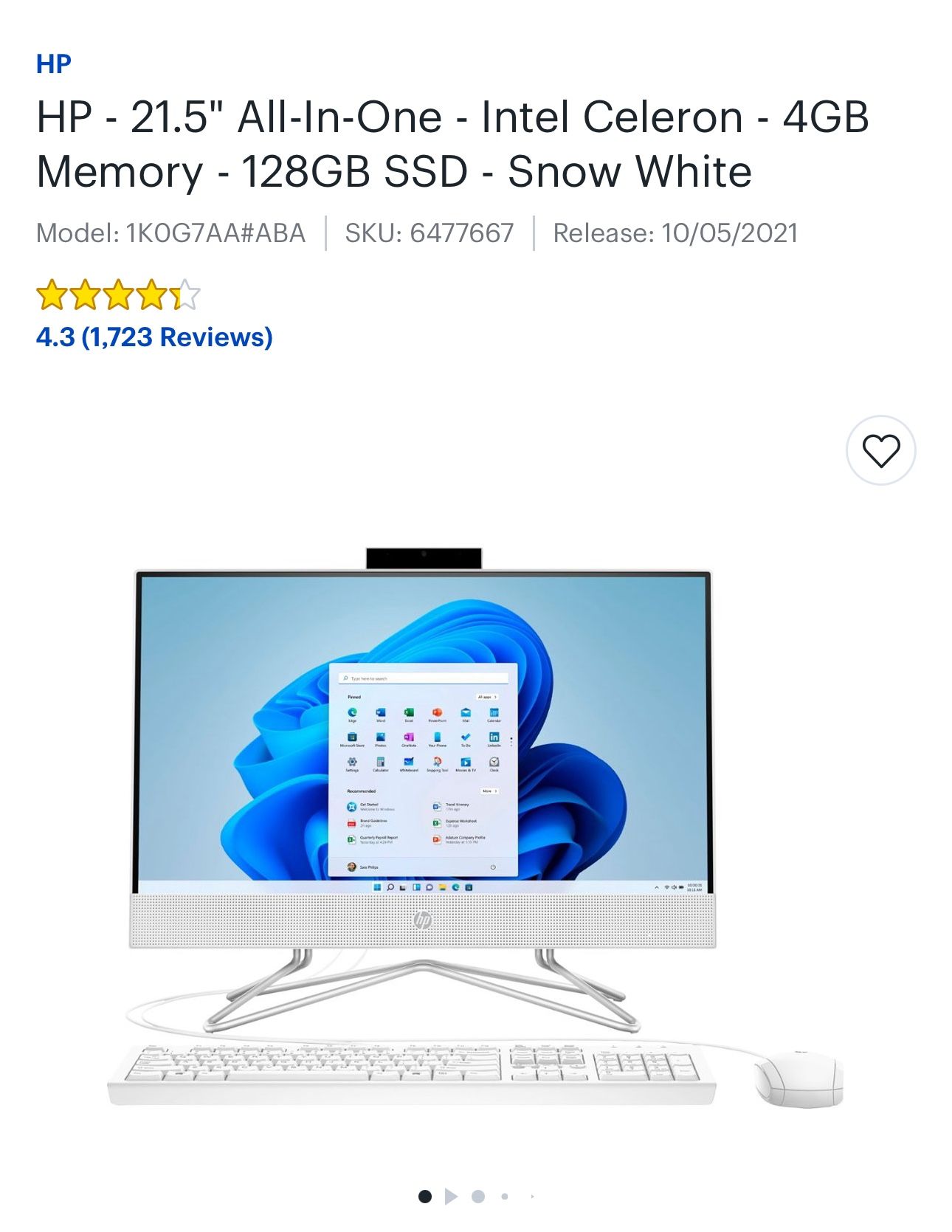HP All in One Desktop Computer