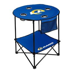 Rams NFL 27.6" Round Tailgate Table with Shelf