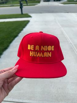 Be A Nice Human Red Snapback Hat