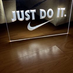 JUST DO IT LED NEON WHITE LIGHT SIGN 8x12