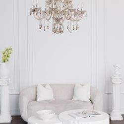 White Sofa + 2 Coffee Tables 