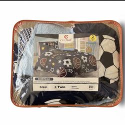 Borrego Twin 2-Piece Kids Comforter Set – Football Sports Theme