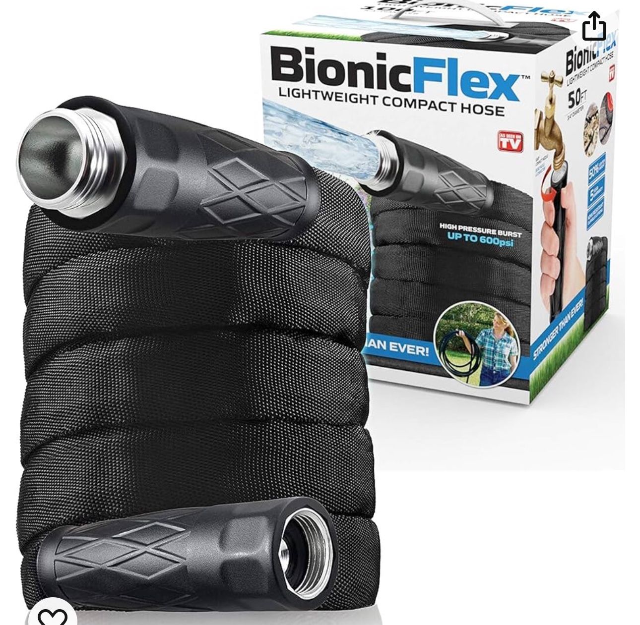 Bionic Flex Garden Hose Flexible Lightweight Heavy Duty Water Hose - 5/8 In. Dia. X 50 Ft.