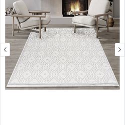 Machine Washable Area Rug, Non-Slip, Kid and Pet Friendly, High-Traffic Durable, Great for Living Room, Bedroom, Durable Construction, 6’x9’.