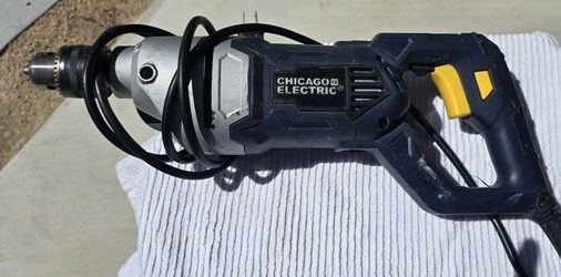 Chicago Electric 1/2” Heavy Duty Corded Drill W/ Side Handle