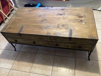 Rustic Coffee Table w/ metal legs
