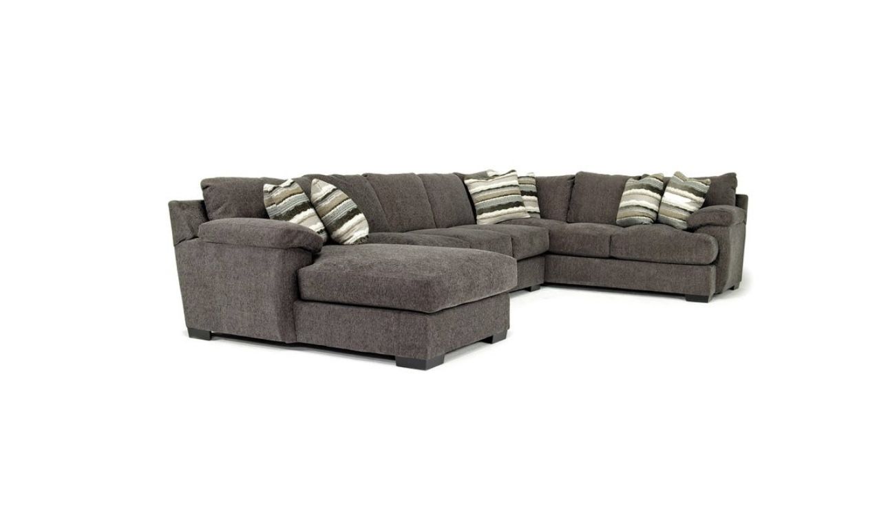 Bermuda Tux Sofa Chaise Sectional in Victory Sterling, Left Facing