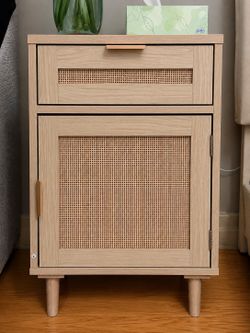 TWO Light Wood Nightstand / End Table – 22” Wide (2 Available)