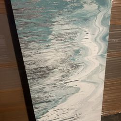 Modern Abstract Wall Art – Coastal / Ocean Style 