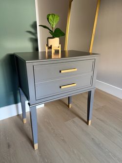 Gray/Gold accent nightstands