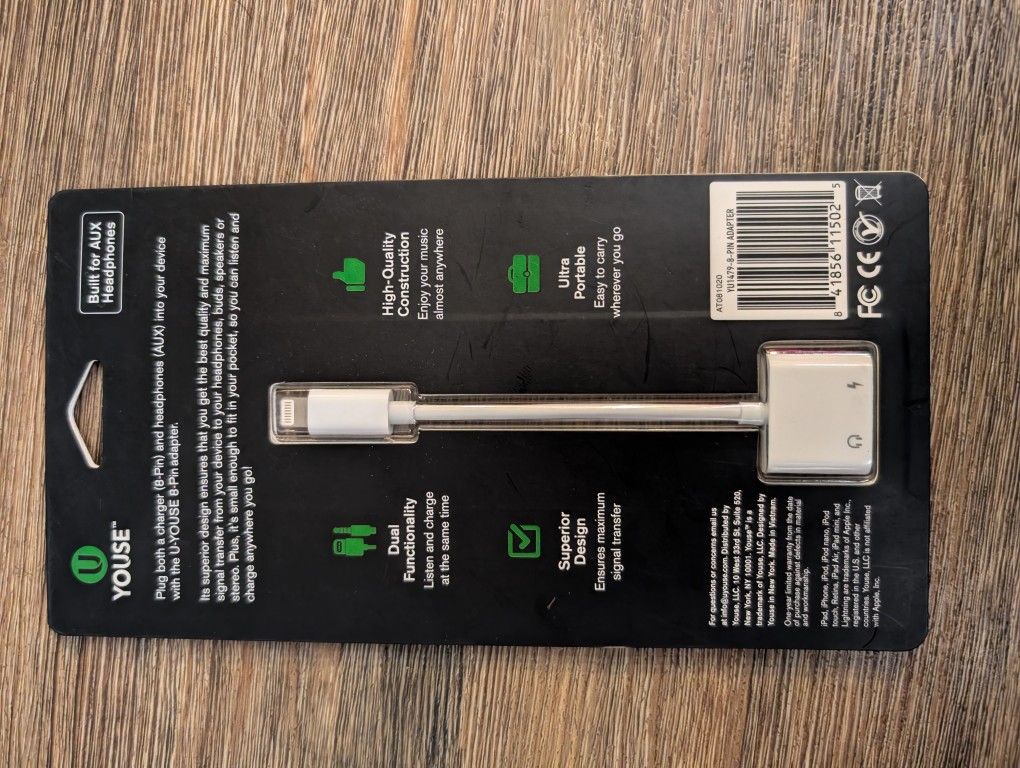 U Youse 8-pin To 3.5mm Headphone Jack