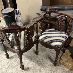 Antique courting online chair