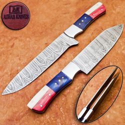 Handmade Damascus Steel Kitchen Knives Set 