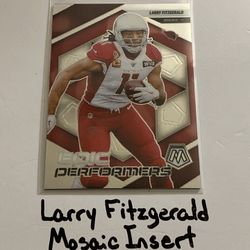Larry Fitzgerald Arizona Cardinals All-Pro WR Mosaic Short Print Insert Card. 
