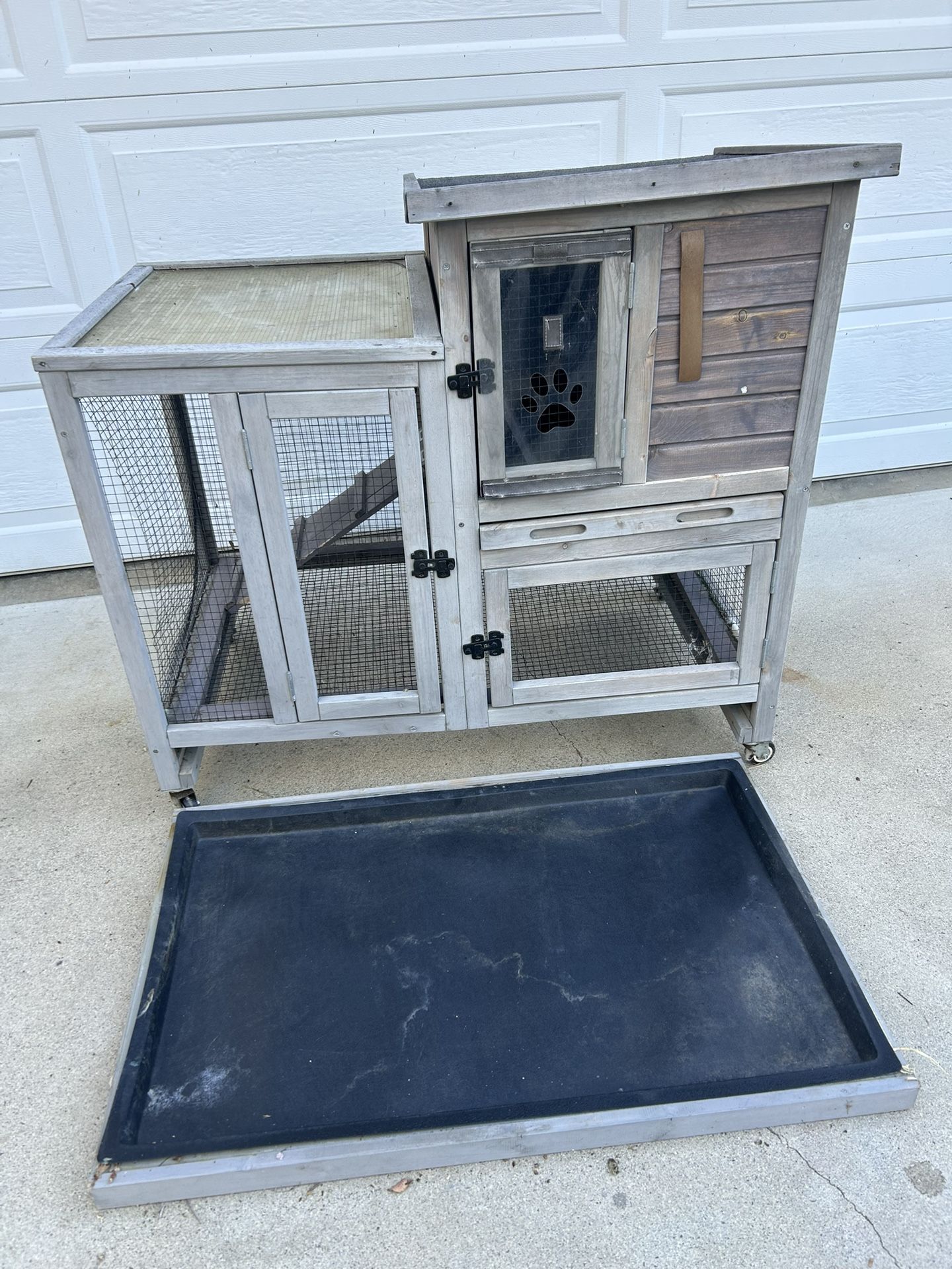Critter Hutch With Multiple Doors And Ramp