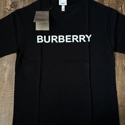 Burberry Black Men's T-Shirt Size L Short Sleeve Cotton Crew Neck