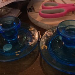 Candleholders blue