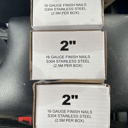 $25 Stainless Steel Gun Nails 2-2.5” 2,500 Count Straight 16 Guage