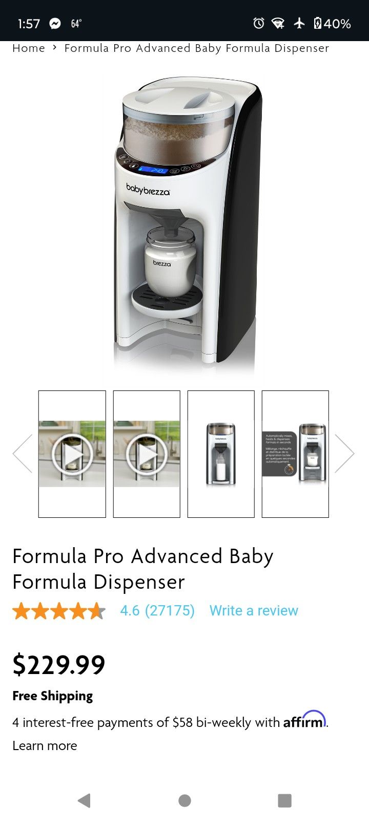 Baby Breeza Formula Bottle Maker