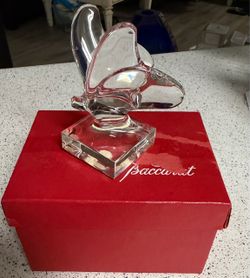 Baccarat "Papillon" Or Lucky Butterfly 4" Clear Crystal Made In France NIB