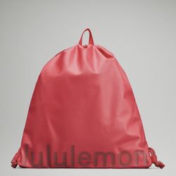 Lululemon Gym Sack Backpack Pink Orange Raspberry Red Paid $58