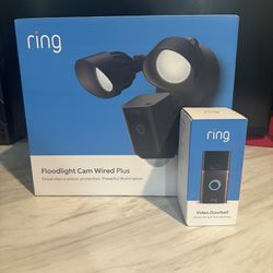 Ring Doorbell And Ring Floodlight Combo Black *Brand New*