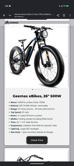 GeeMax Fat Tire Ebike