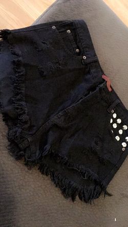 Brand new High waisted black fringe shorts