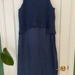 Blue Linen Dress