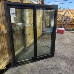 51.5" X 60.5" Bronze Vinyl Sliding Window 