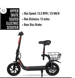 Seated electric scooter