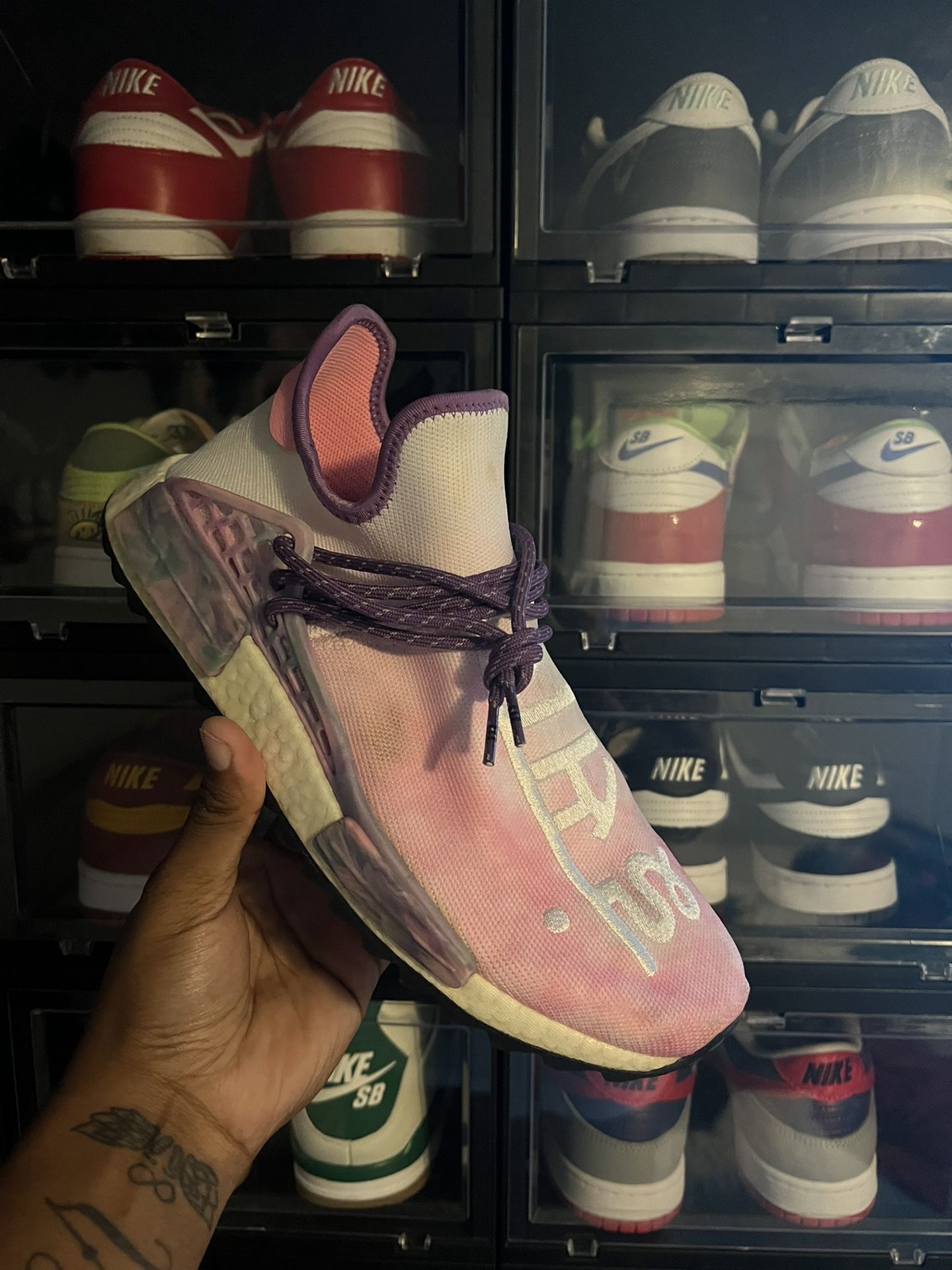 Pink Glow Adidas Pharrell Holi Festival Pharrell X Adidas Human