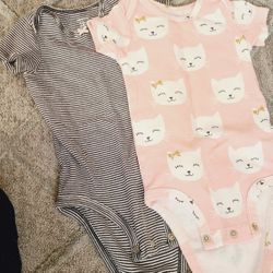 2 Pairs Of Baby Girl Onesies