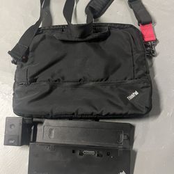 USED - Lenovo Laptop Bag & ThinkPad Pro Docking Station Type 40A1, No Key