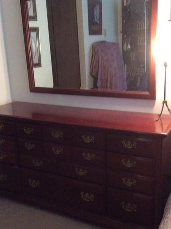 American Drew dresser mirror and nightstand