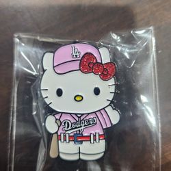 Los Angeles Dodgers Pink Hello Kitty Enamel Pin