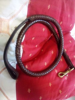 Dog Leash Braided Leather 