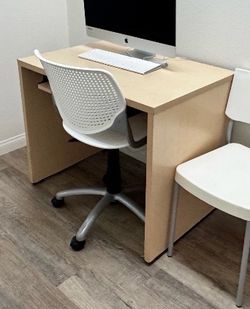 Office computer desk table beige wood small