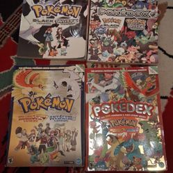 4 Pokemon Pokedex & Guide Books (Vol 1 And 2)