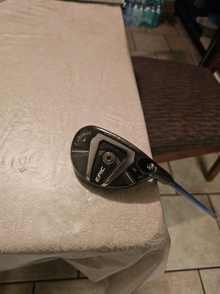 GOOD CONDITION! CALLAWAY EPIC GOLF CLUB 3 HYBRID WITH HIGH PERFORMANCE ACCRA PURED SHAFT
